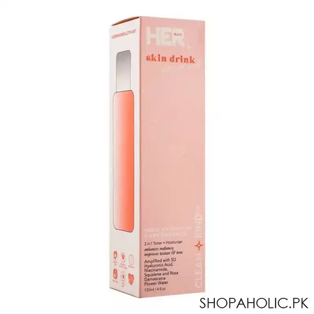 her beauty skin drink mega hydrating rose essence 2 in 1 toner + moisturizer, 120ml image2