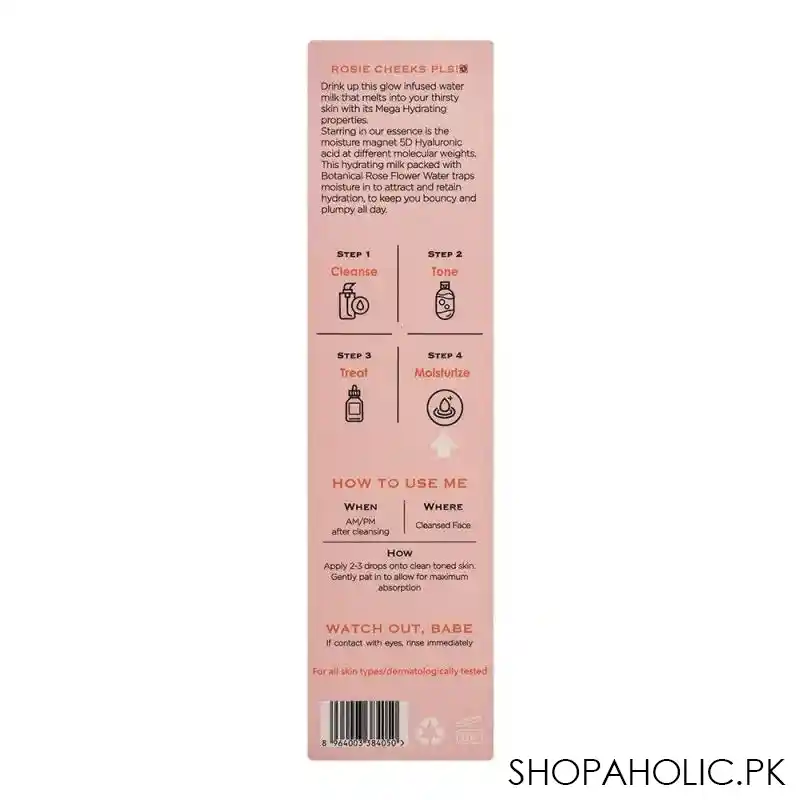 her beauty skin drink mega hydrating rose essence 2 in 1 toner + moisturizer, 120ml image3