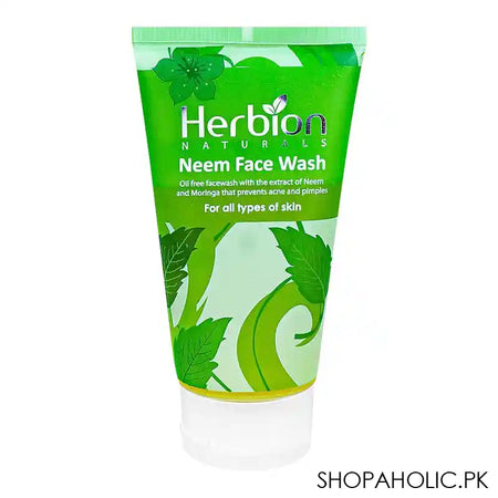 Herbion Anti Acne Neem Face Wash With Moringa and Aloe Vera, For All Skin Types, 100ml - Image 3