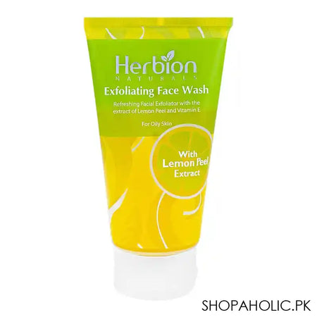 Herbion Lemon Exfoliating Face Wash With Peppermint Oil and Vitamin E, For Oily Skin, 100ml - Image 3