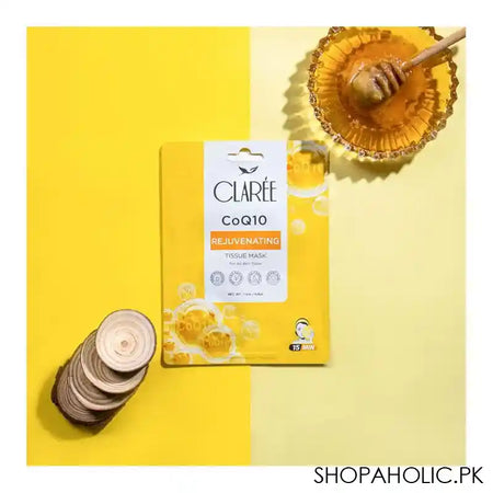 Herbion Naturals Claree CoQ10 Rejuvenating Tissue Mask, For All Skin Types - Main Image