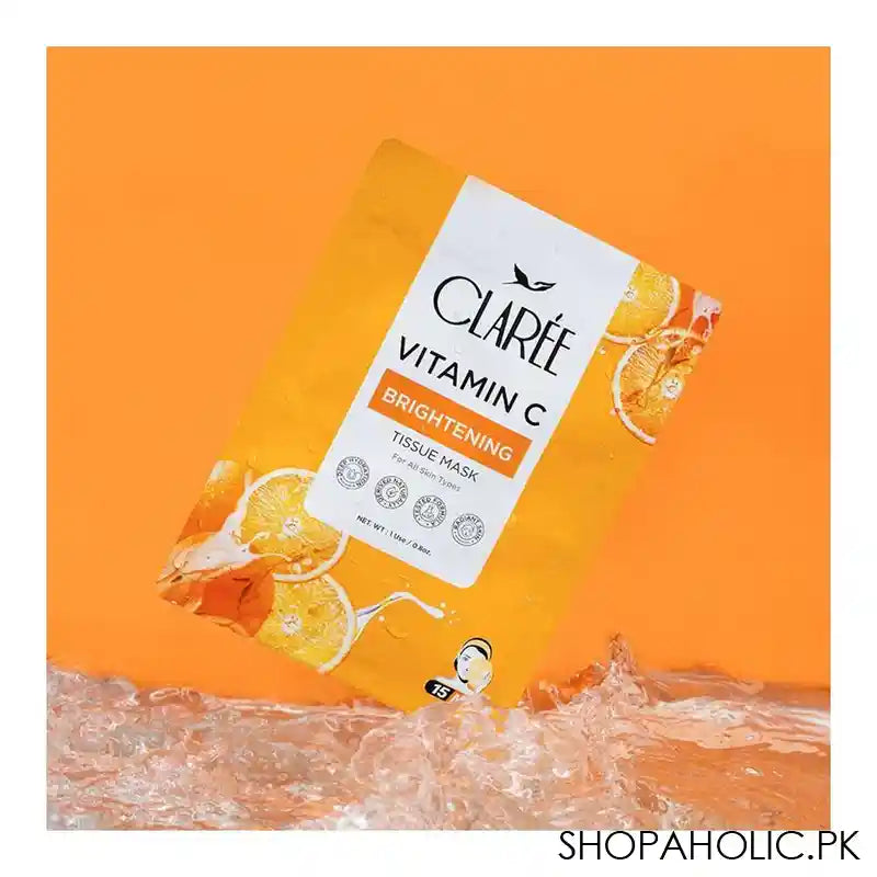 Herbion Naturals Claree Vitamin C Brightening Tissue Mask, For All Skin Types - Image 2