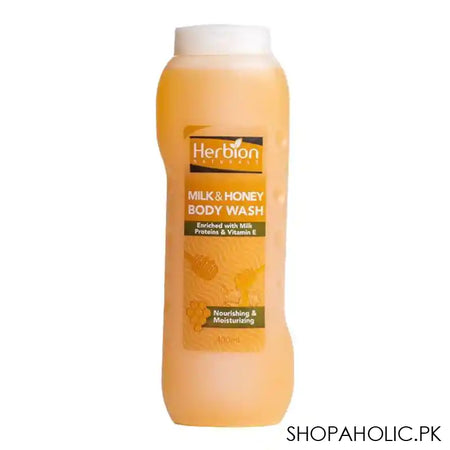Herbion Naturals Nourishing & Moisturizing Milk & Honey Body Wash, Paraben Free, 400ml - Main Image