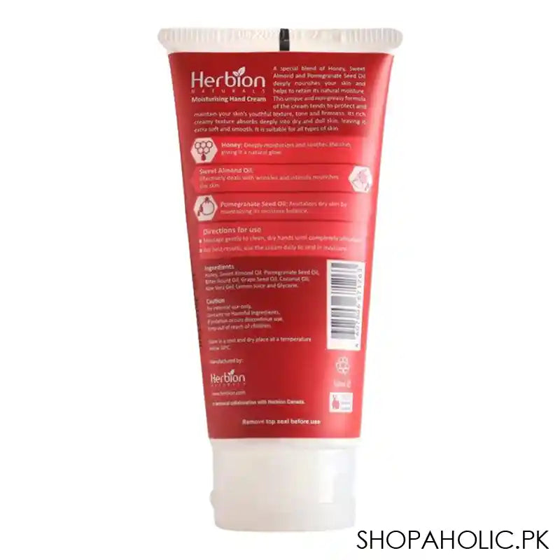 Herbion Naturals Sweet Almond Moisturizing Hand Cream, For The Protection Of Dry Hands, 100ml - Image 3