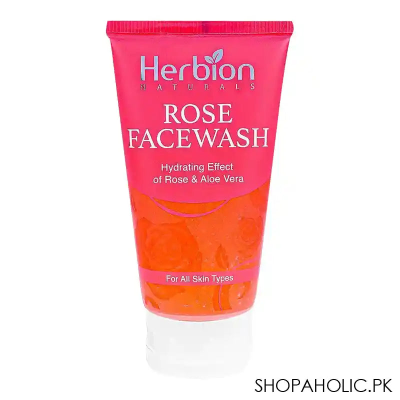 Herbion Rose and Aloe Vera Hydrating Face Wash, For All Skin Types, 100ml - Image 2