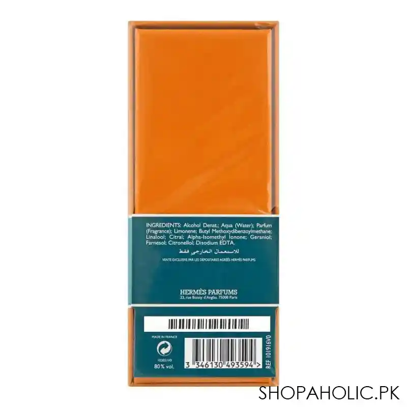 hermes eau d' orange verte eau de cologne, for men & women, 100ml image2