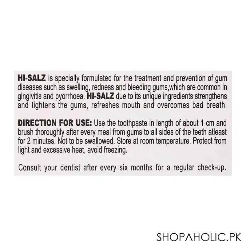 Buy Hi-Salz Sodium Chloride + Tranexamic Acid Toothpaste – Shopaholic.pk