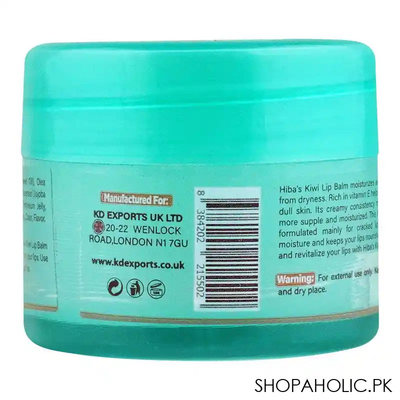 Hiba's Collection Kiwi Lip Balm, Best For Cracked Lips, 15ml - Image 3