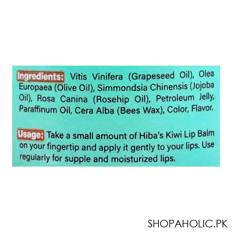 Hiba's Collection Kiwi Lip Balm, Best For Cracked Lips, 15ml - Image 2