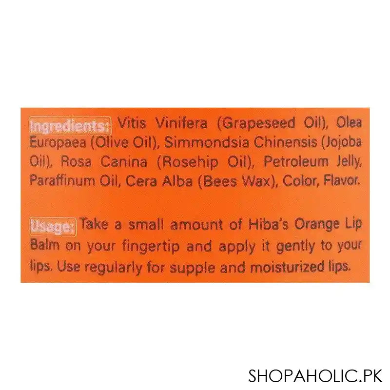 Hiba's Collection Orange Lip Balm, Best For Cracked Lips, 15ml - Image 2