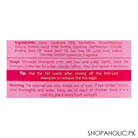 hiba's collection anti lice 3 in 1 strawberry shampoo + conditioner + repellant, for squeaky clean hair, 150ml image3