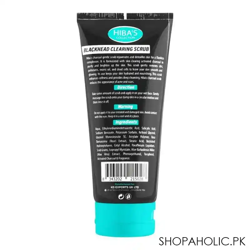 hiba's collection blackhead clearing scrub, for all skin types, 150ml image2