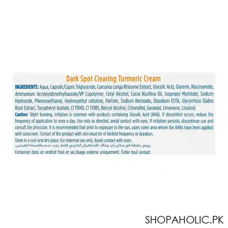 Himalaya Dark Spot Clearing Turmeric Cream With Niacinamide and Glycolic Acid, Paraben Free, 50g - Image 2