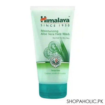 himalaya moisturizing aloe vera face wash, normal to dry skin, 150ml main image