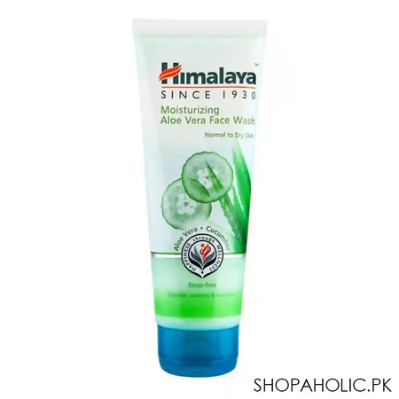 himalaya moisturizing aloe vera face wash, soap free, normal to dry skin, 100ml main image