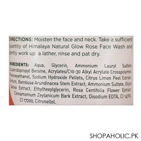Himalaya Natural Glow Rose Face Wash, 100ml - Image 2