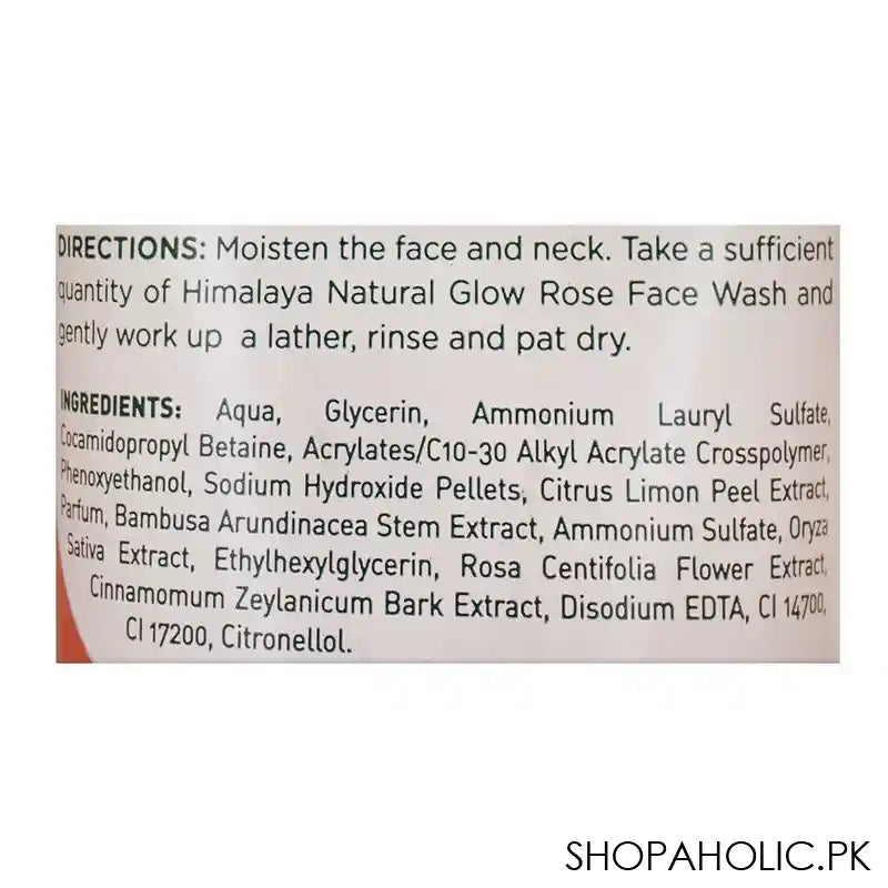 Himalaya Natural Glow Rose Face Wash, 100ml - Image 2