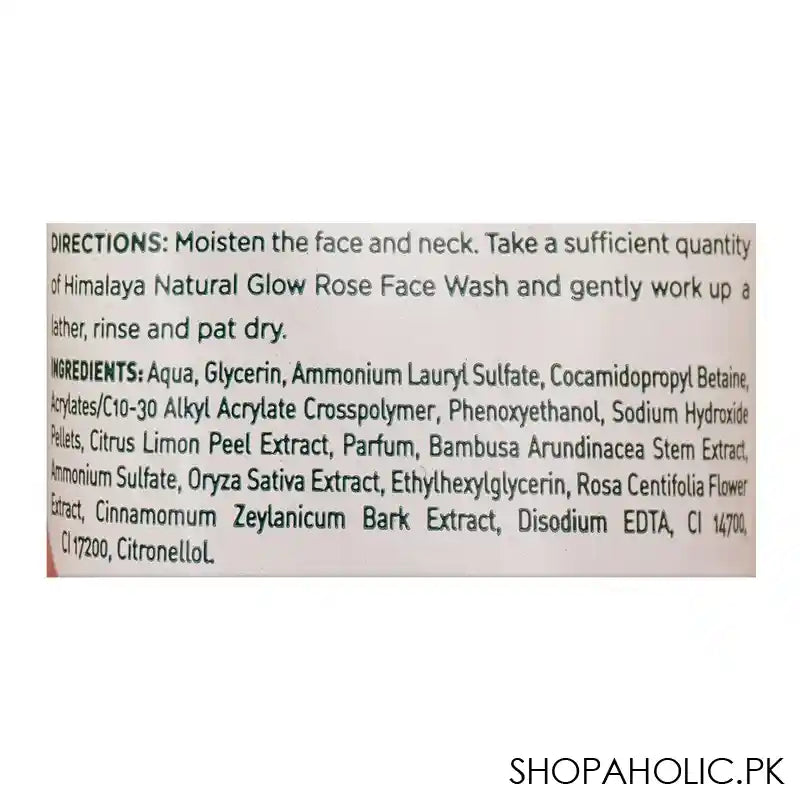 Himalaya Natural Glow Rose Face Wash, 50ml - Image 2