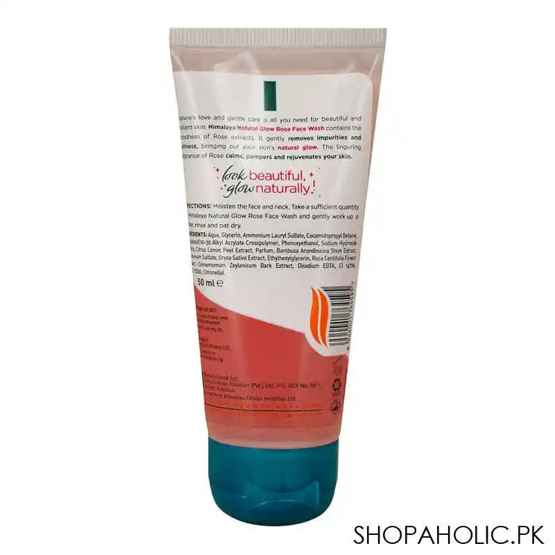 Himalaya Natural Glow Rose Face Wash, 50ml - Image 3