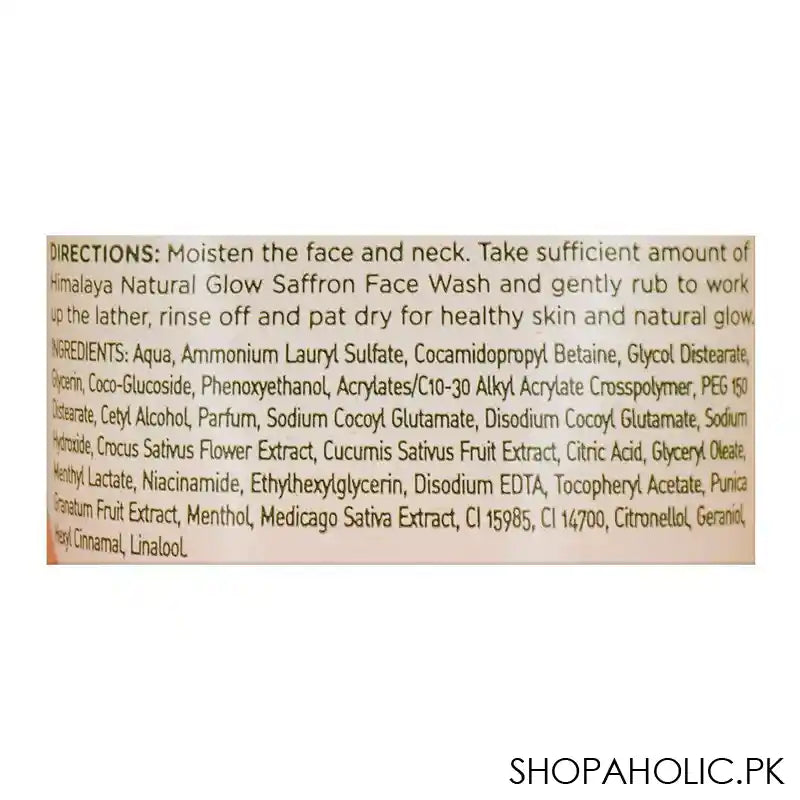 Himalaya Natural Glow Saffron Face Wash, 50ml - Image 3
