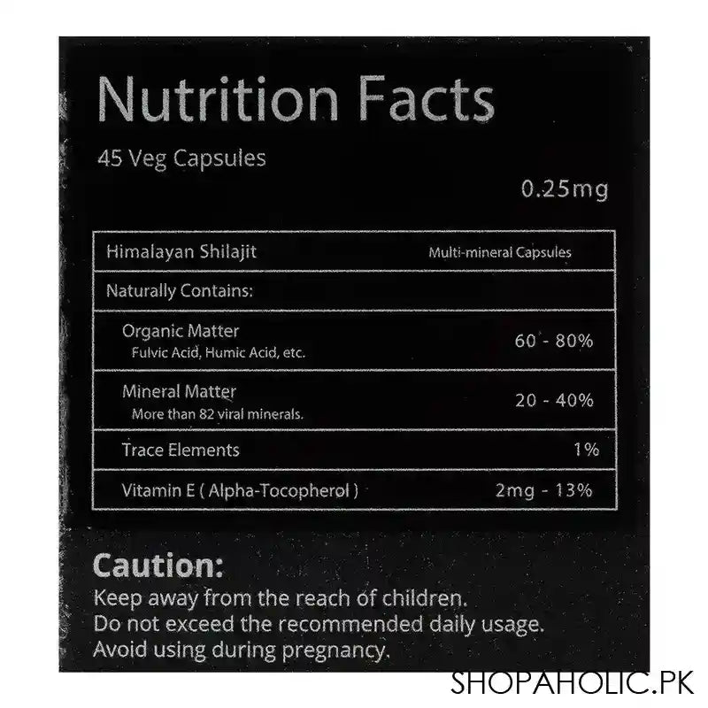 Himalayan Shilajit Multi Mineral, 45 Veg Capsules - Image 2