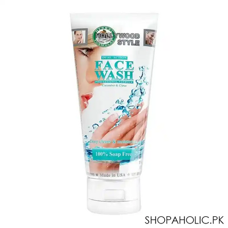 hollywood style dual action face wash, cucumber & citrus, 150ml main image