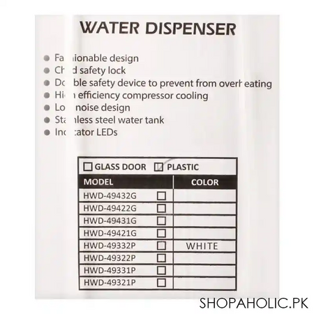 homage water dispenser, white, hwd 49332 image4
