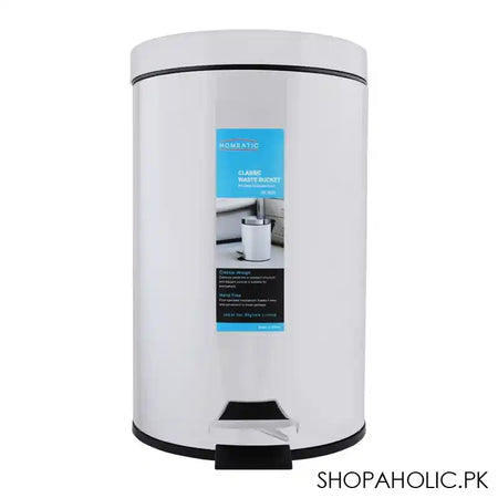 Homeatic Classic Steel Pedal Bin, 8 Liters, EK-9225-8 - Image 2