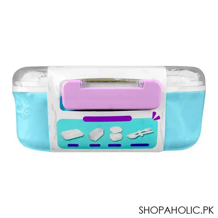Homeatic Plastic Lunch Box With Cutlery, 1100ml/200ml Capacity, 2.4in (H) x 5.1in (W) x 3.7in (D), Blue, HMT-011 - Image 3