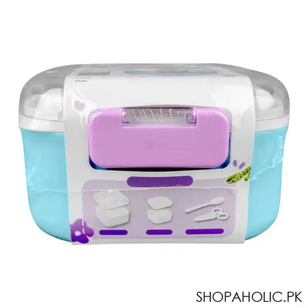 Homeatic Plastic Lunch Box With Cutlery, 750ml/600ml Capacity, 2.2in (H) x 3.3in (W) x 3.1in (D), Blue, HMT-010 - Image 3