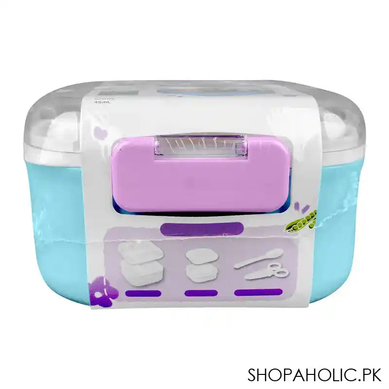 Homeatic Plastic Lunch Box With Cutlery, 750ml/600ml Capacity, 2.2in (H) x 3.3in (W) x 3.1in (D), Blue, HMT-010 - Image 3