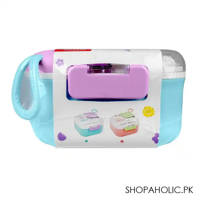 Homeatic Plastic Lunch Box With Cutlery, 750ml/600ml Capacity, 2.2in (H) x 3.3in (W) x 3.1in (D), Blue, HMT-010 - Image 2