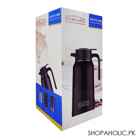 Homeatic Steel Thermos, 1.9 Liter Capacity, Maroon, HKD-975 - Image 5