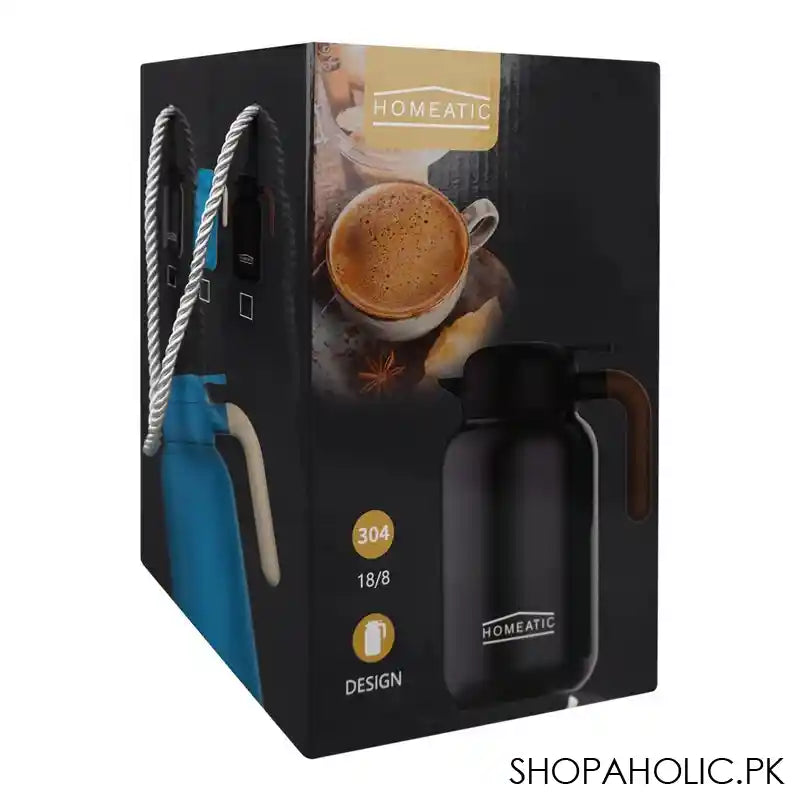 Homeatic Steel Thermos, 2 Liter Capacity, Black, HKD-9046 - Image 5