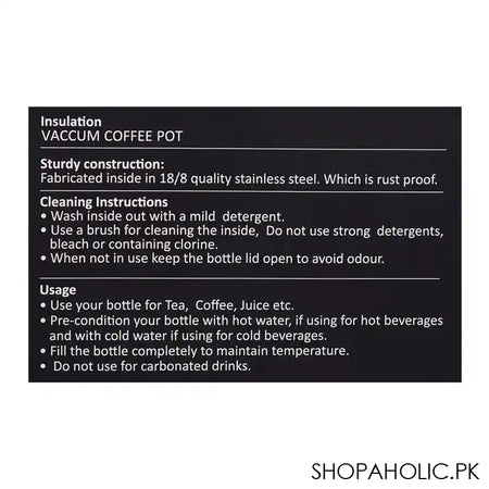 Homeatic Steel Thermos, 2 Liter Capacity, Grey, HKD-9046 - Image 5