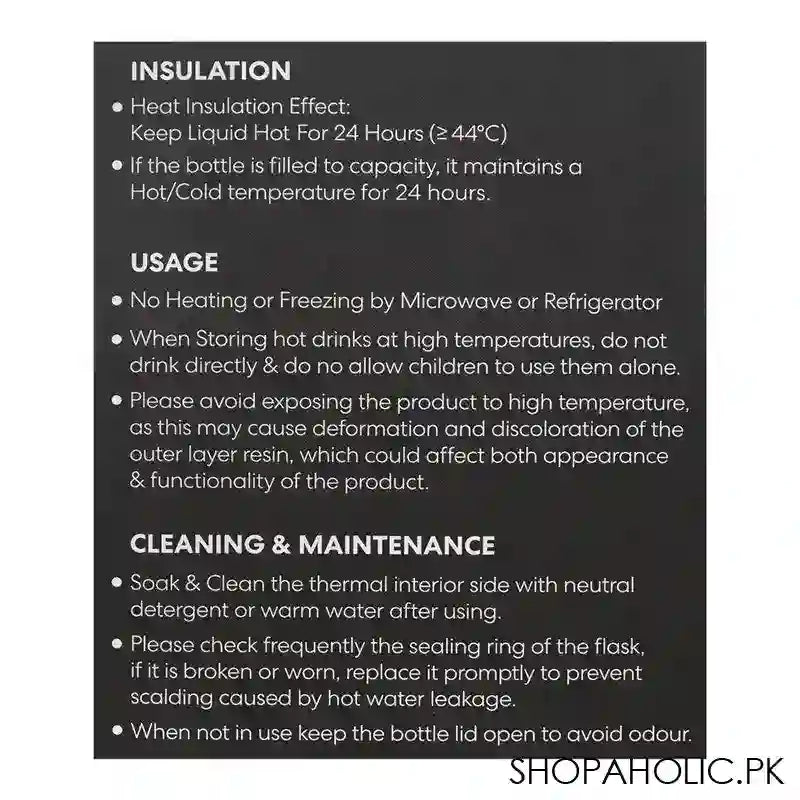 Homeatic Steel Vacuum Flask, 1.1 Liter Capacity, Black, HMV-2001 - Image 2