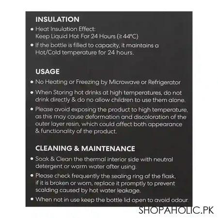 Homeatic Steel Vacuum Flask, 1.1 Liter Capacity, Brown, HMV-2001 - Image 6