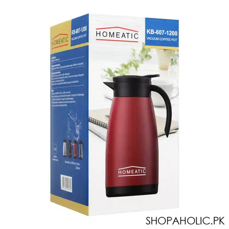 Homeatic Steel Vacuum Thermos, Blue, 1.2L, KB-607 - Image 6