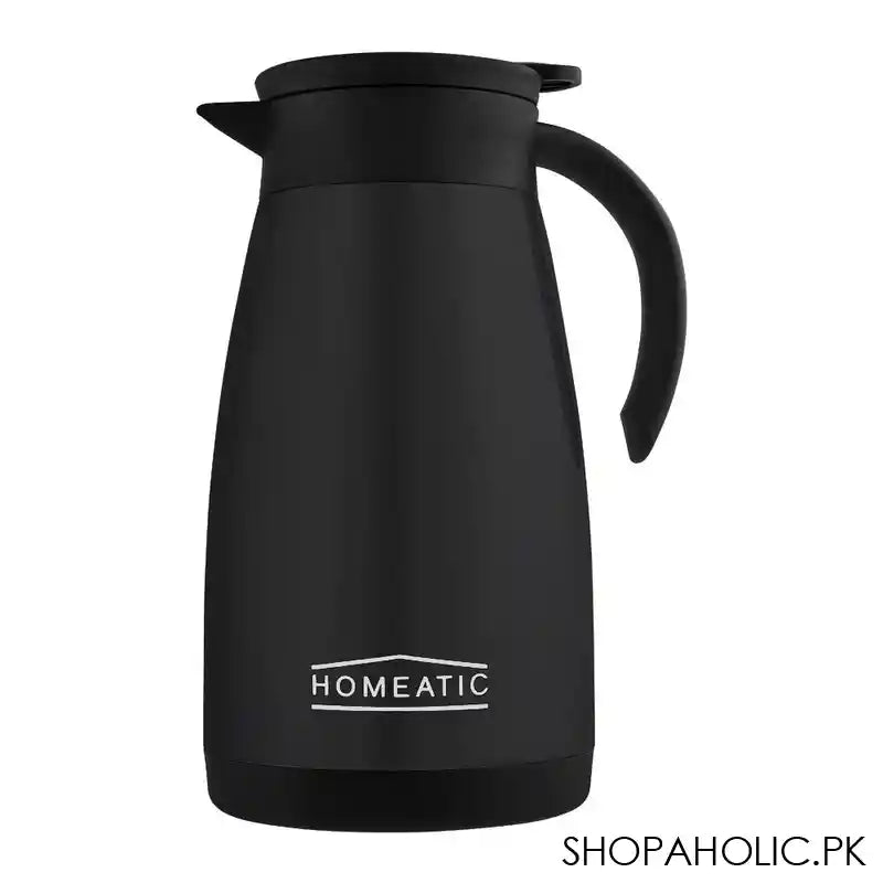Homeatic Steel Vacuum Thermos & Coffee Pot, Black, 1.2 Liters, KB-607 - Main Image