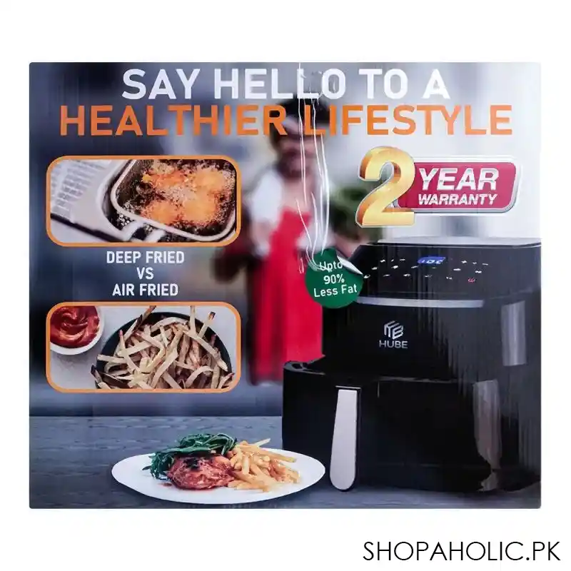 hube digital air fryer 7 liter, 1600w, hbaf01121 image2