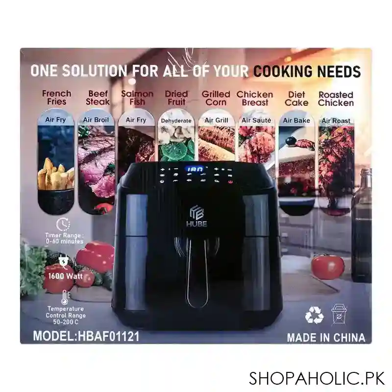 hube digital air fryer 7 liter, 1600w, hbaf01121 image4