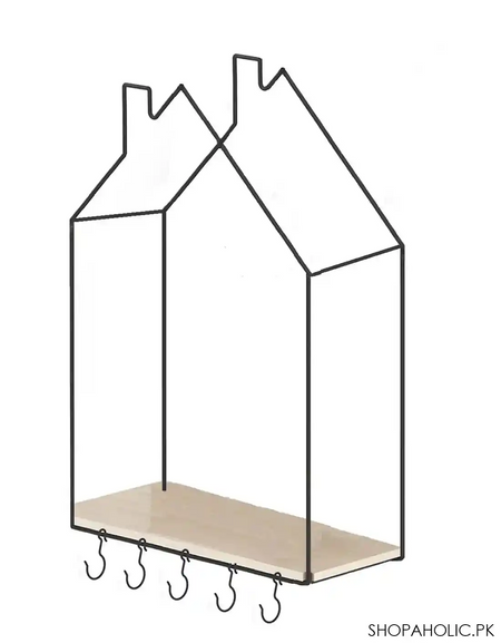 hut style wall shelf with hook image2