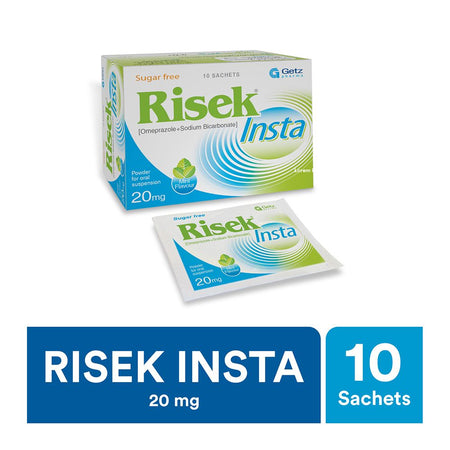 Getz Pharma Risek Insta Sugar-Free Sachet, 20mg, 10-Pack - Image 2