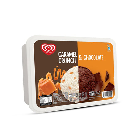 Wall's Chocolate & Caramel Crunch Tub, Frozen Dessert, 1400ml - Main Image