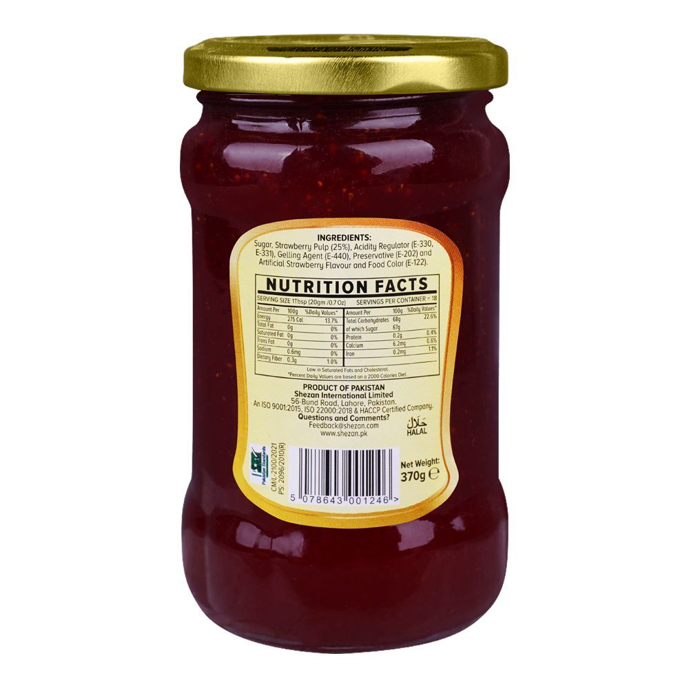 Shezan Strawberry Jam, Jar, 370g - Image 2