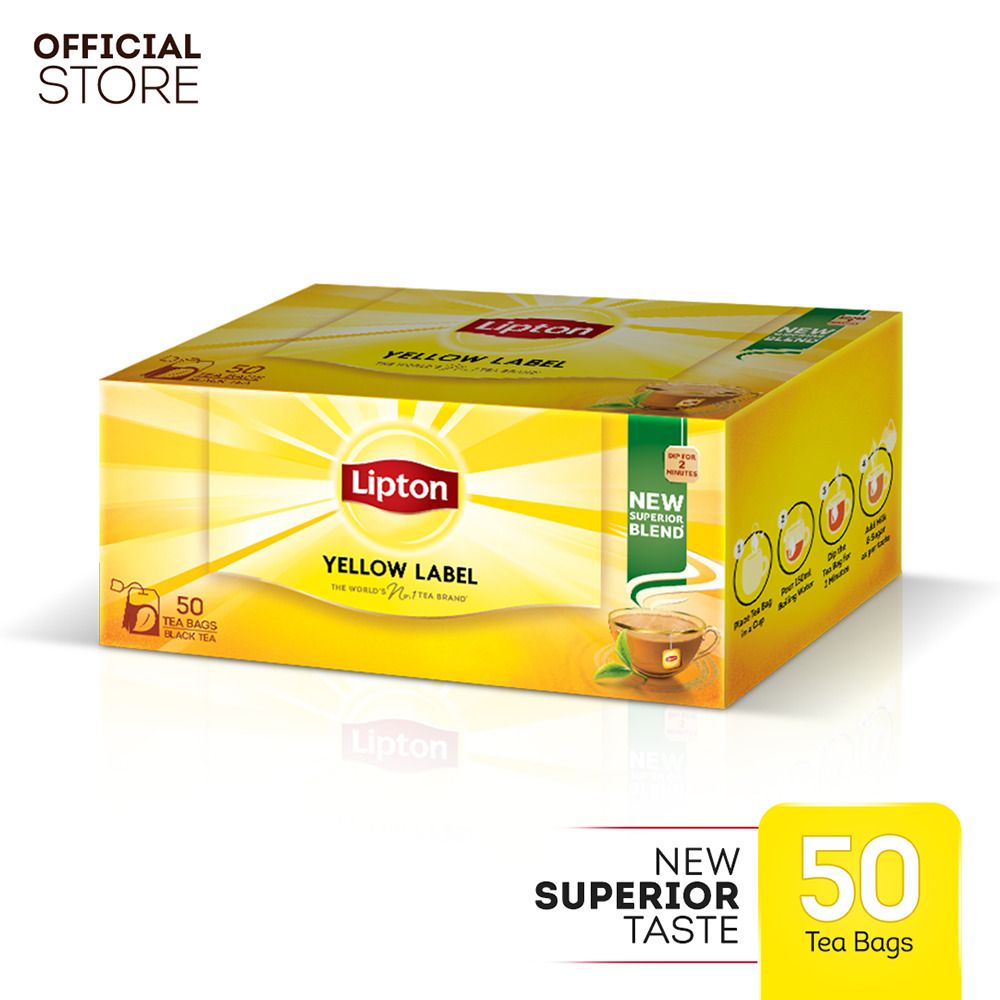 Lipton Yellow Label Black Tea 50 Bags - New Superior Taste - Chai Chahiye - Main Image