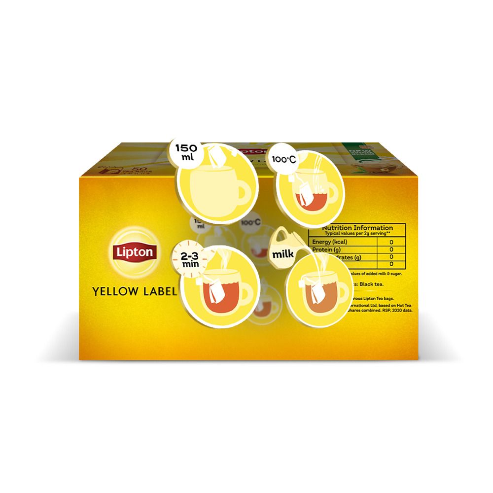 Lipton Yellow Label Black Tea 50 Bags - New Superior Taste - Chai Chahiye - Image 2
