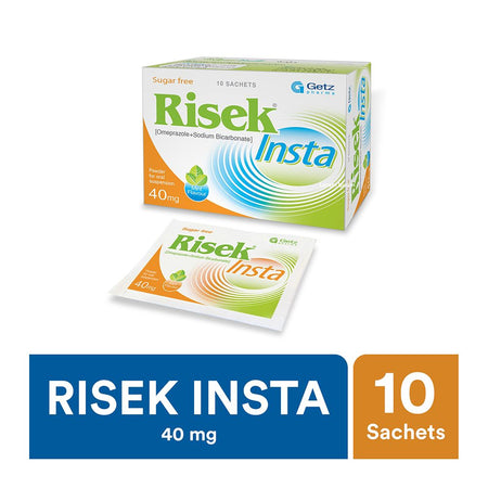 Getz Pharma Risek Insta Sugar-Free Sachet, 40mg, 10-Pack - Image 2