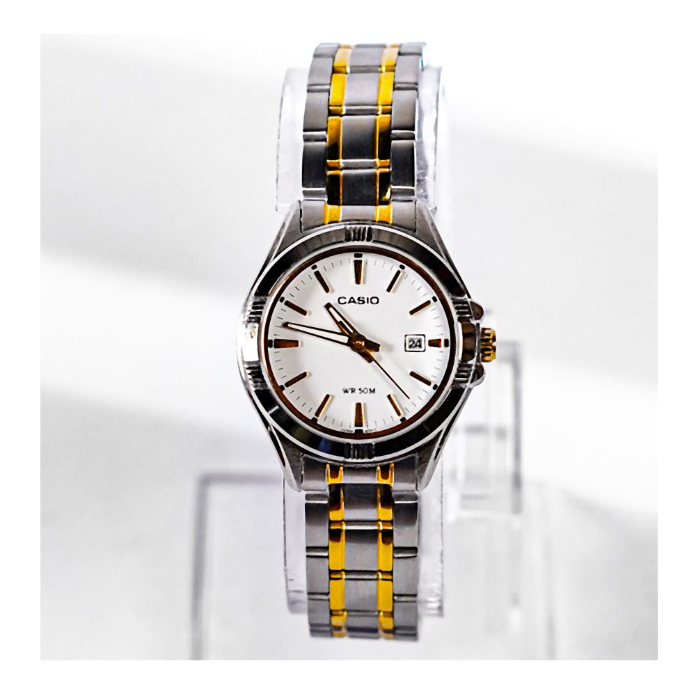 Casio Enticer Women's Analog Silver/Gold Stainless Steel Watch, LTP-1308SG-7AVDF - Main Image