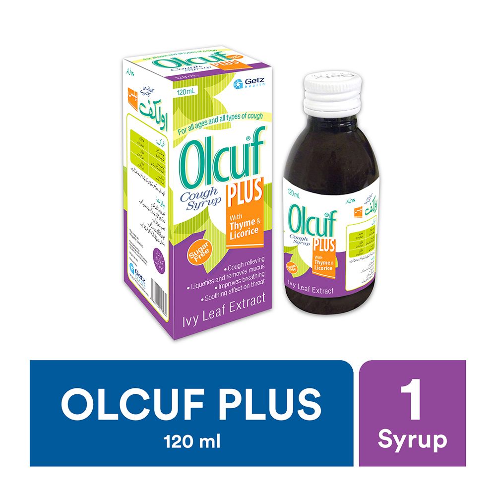 Buy Getz Pharma Olcuf Plus Cough Syrup, 120ml in Pakistan – Shopaholic.pk